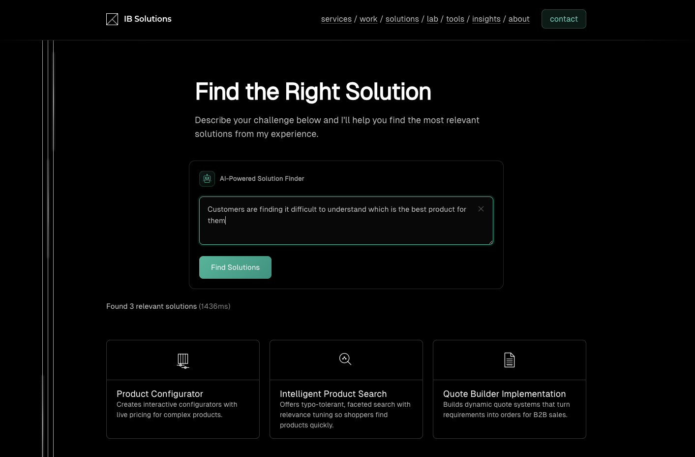 ibsolutions.dev: an intelligent services provider website